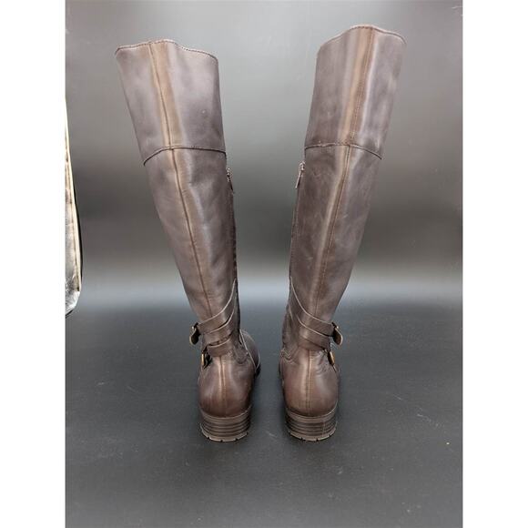 Lauren Ralph Lauren Savion Boots Womens 8 Brown Leather Tall Side Zip Equestrian - Picture 5 of 16